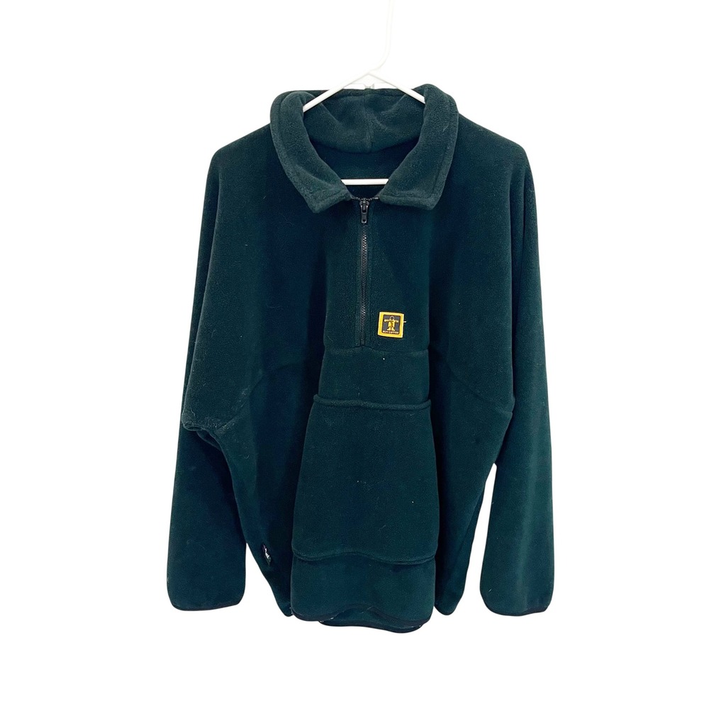 Guy Cotten Polartec Fleece Pullover Sweater Forest Green Quarter Zip Jacket XXL